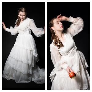 70s Prairie wedding dress